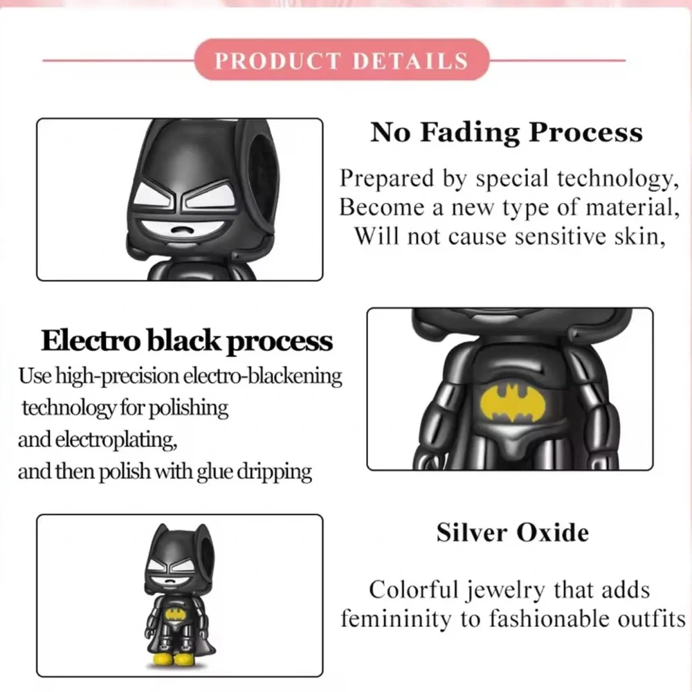 Superhero Action Figure - Black and Yellow Batman Charm